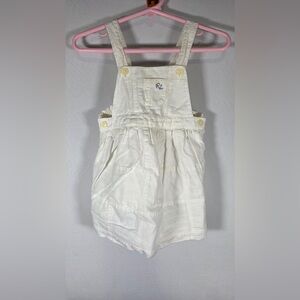 Ralph Lauren Vintage White Overall Dress Size 9 Months 100% Cotton
